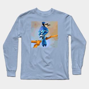 Blue Jay Digital Oil Painting Long Sleeve T-Shirt